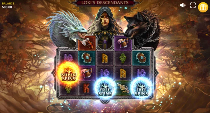 Loki's Descendants – aktiviranje funkcije Zmija s dijagonalnim Wild simbolima